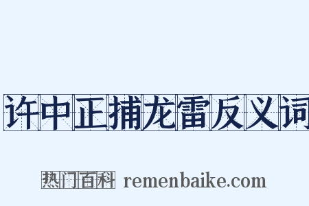 许中正捕龙雷反义词是什么意思的图片